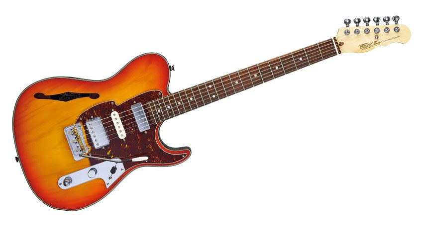 Versatility comes courtesy of a WHHB humbucker, WHS single coil and WDG mini-humbucker pickup arrangement
