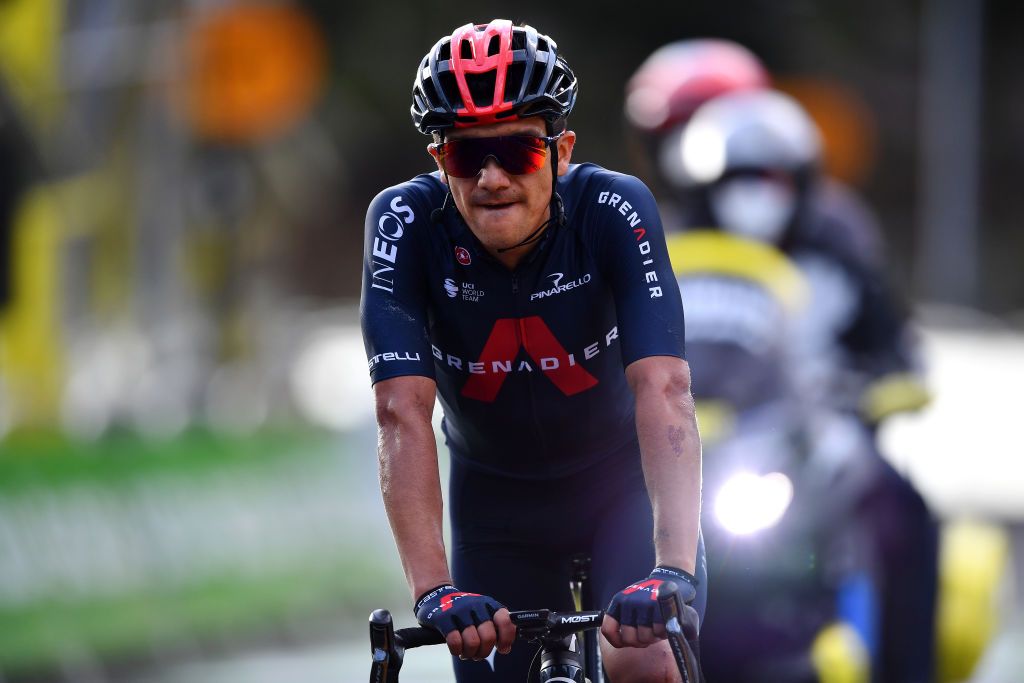 VILLARDDELANS FRANCE SEPTEMBER 15 Arrival Richard Carapaz of Ecuador and Team INEOS Grenadiers during the 107th Tour de France 2020 Stage 16 a 164km stage from La TourDuPin to VillardDeLans 1152m Auberge de la Cte 2000 TDF2020 LeTour on September 15 2020 in VillardDeLans France Photo by Stuart FranklinGetty Images