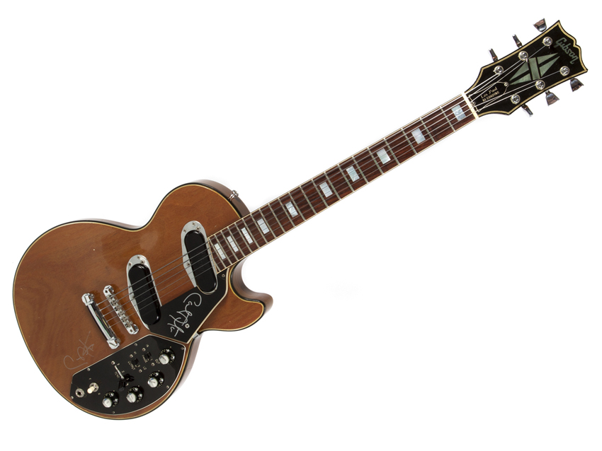 Carlos Santana 1971 Les Paul Recording model signed by Carlos Santana and Les Paul