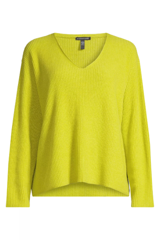 Eileen Fisher Cashmere Rib-Knit V-Neck Sweater (Was $378) 