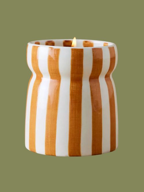 Paddywax Cabana Sienna Sunset Striped Ceramic Candle