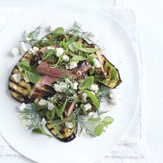Grilled Lamb and Aubergine with Mint and Feta Salad photo