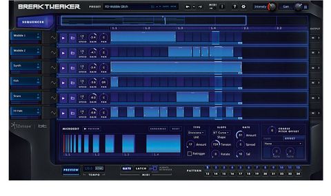 BreakTweaker centres around a six-channel sequencer, ie, one for each sound you want to use in the beat