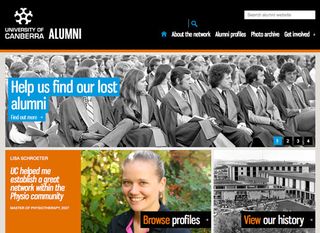 Drupal websites: University of Canberra Alumni