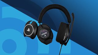 RIG R5 Spear Pro HS wired gaming headset against a blue background