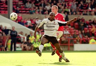 Barry Hayles of Fulham scores during the Nationwide League Division One match against Nottingham Forest at the City Ground in Nottingham, England. Fulham won the match 3-0.
