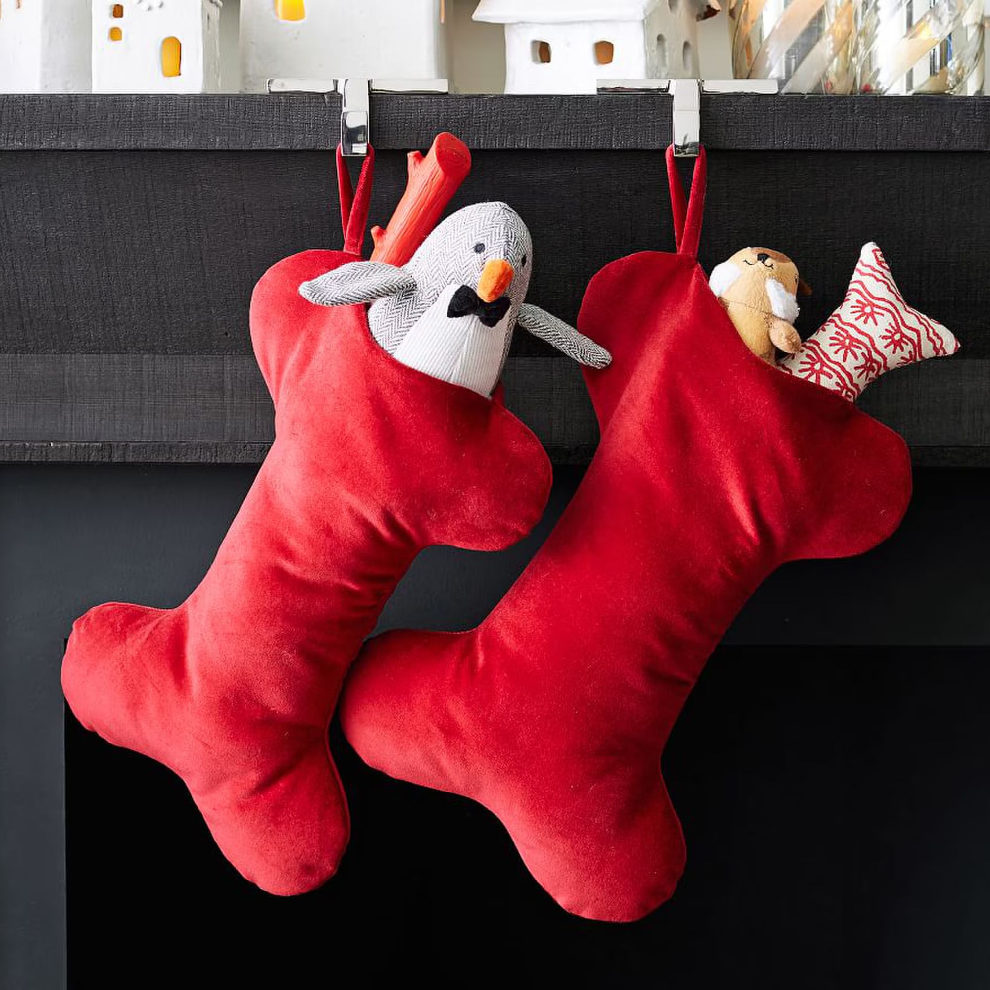 Pottery Barn Classic Velvet Bone Pet Stocking