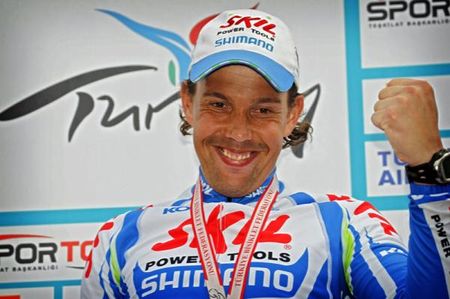 Kenny van Hummel (Skil-Shimano) was all smiles on the podium