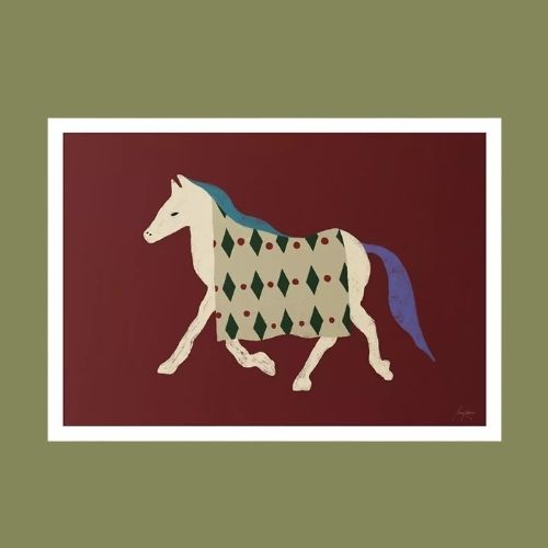Horse Bordo Wall Art Print