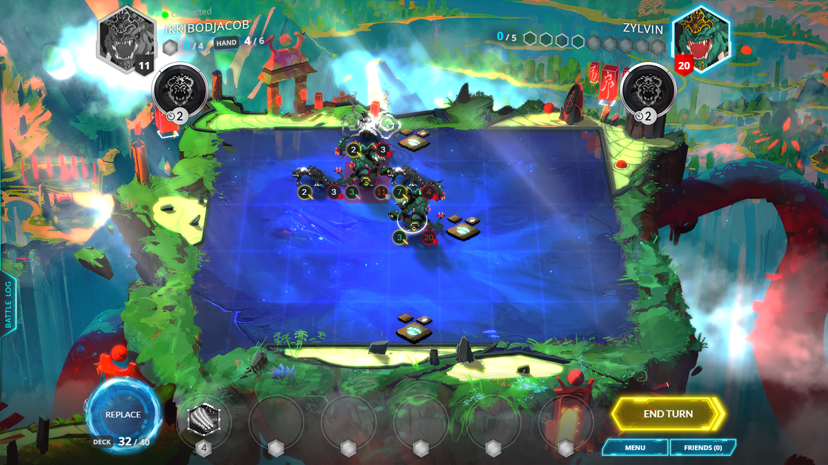 Surrounding an opponent can severely limit their options, especially with the Magmar faction's sticky Rebirth minions which turn into an egg on death.