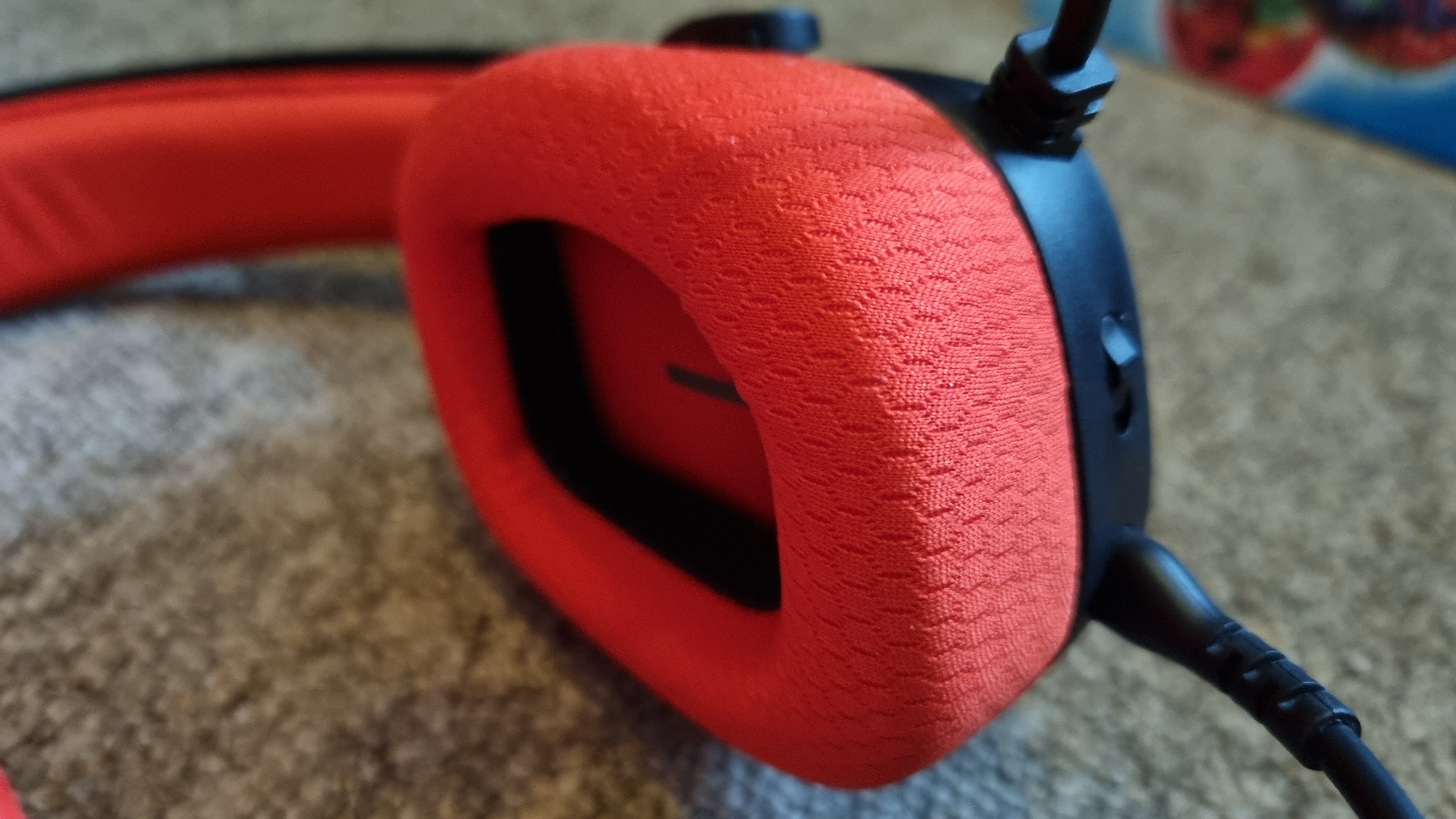 The inner materials of the XPG Precog Studio in a daring shade of red.