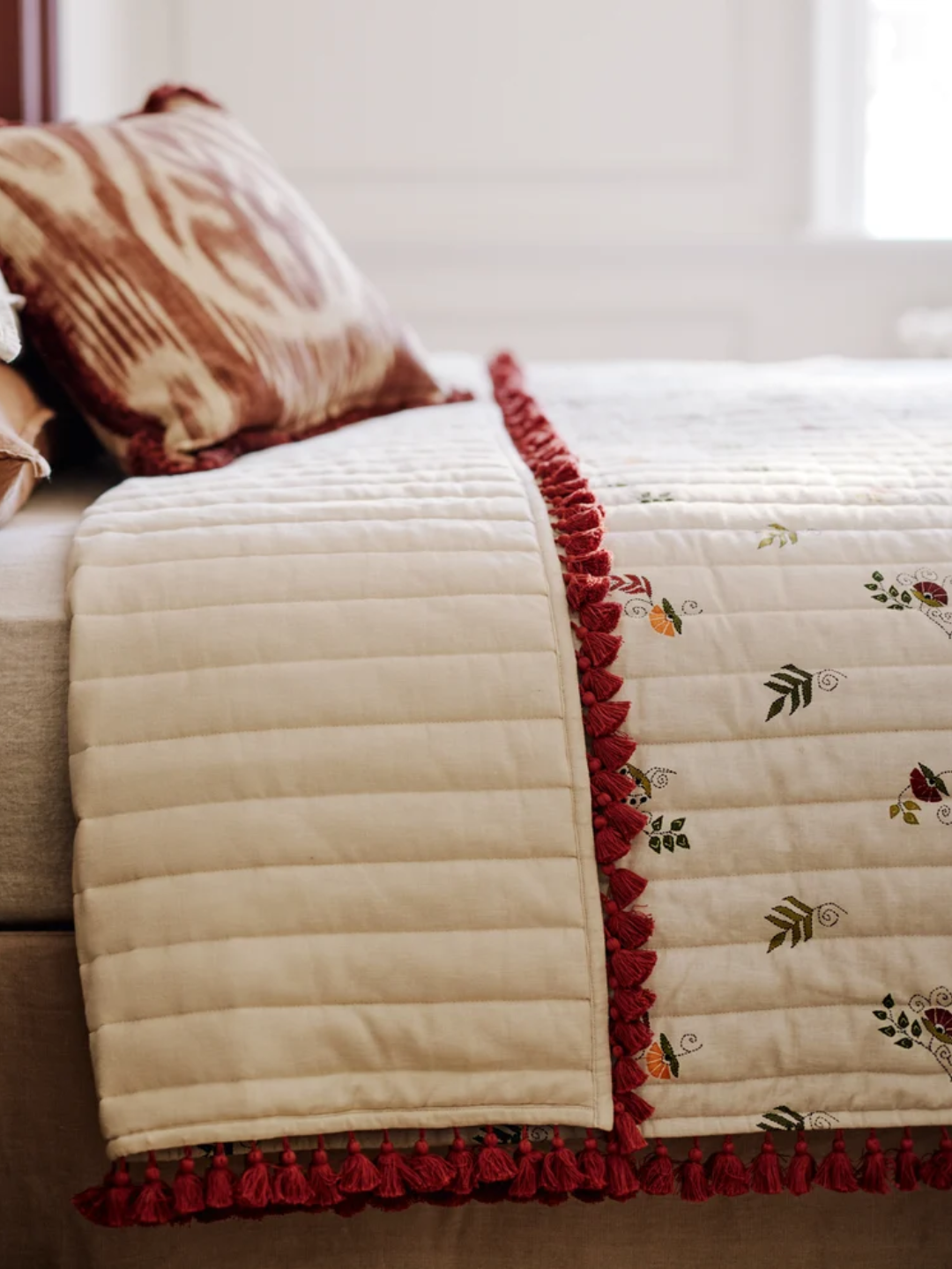 A floral quilt from OKA