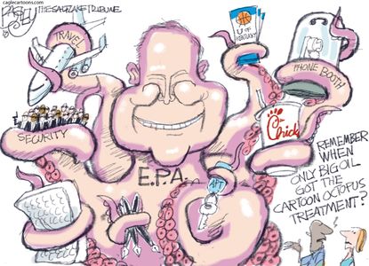 Political Cartoon U.S. EPA Scott Pruitt octopus corruption