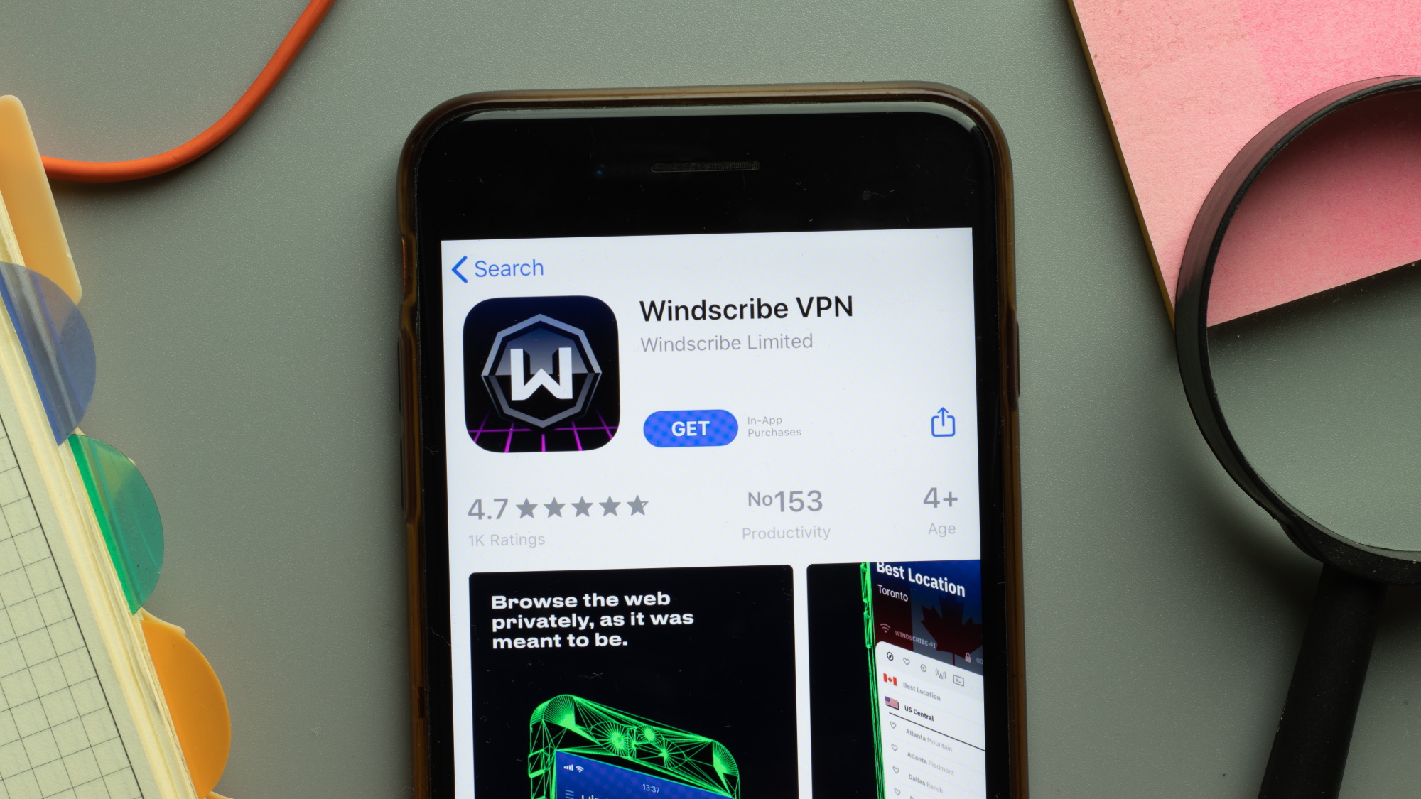 Windscribe mobile VPN app