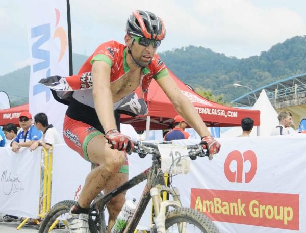 A rider nears the end