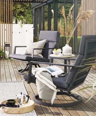 Cadiz Outdoor Chair Set from Furniture Village on decking