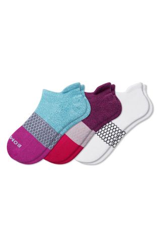 Assorted 3-Pack Tri-Block Ankle Socks