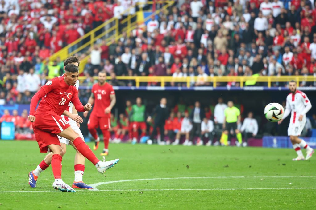 Turkey defender Mert Muldur scores against Georgia at Euro 2024