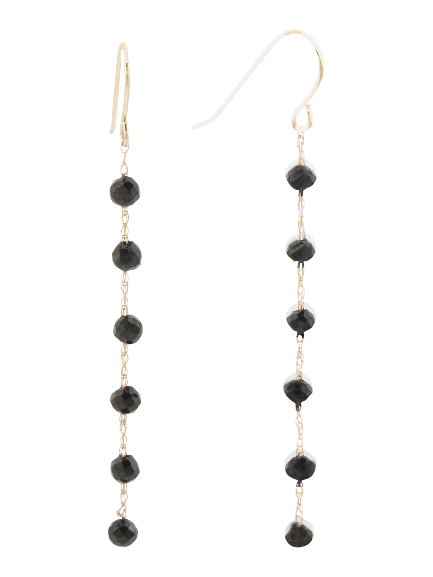 Georg K, 14kt Gold Black Spinel Chain Earrings