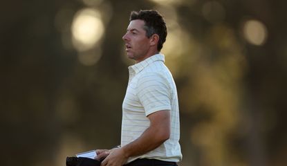 Rory walks on the putting green