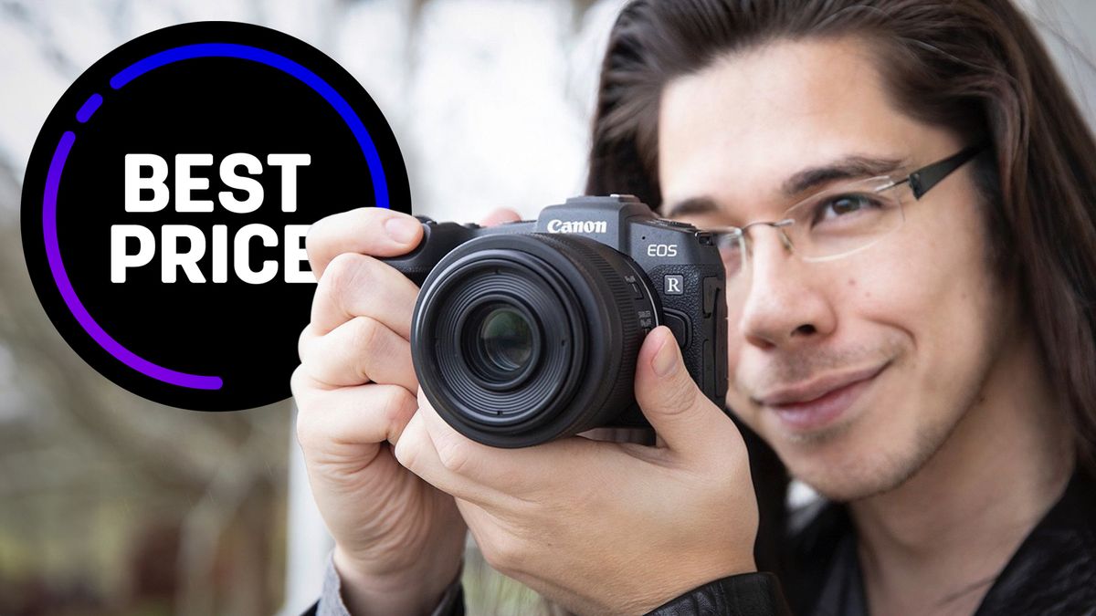 Photographer James Artaius shooting with the Canon EOS RP, with the words &quot;BEST PRICE&quot; 