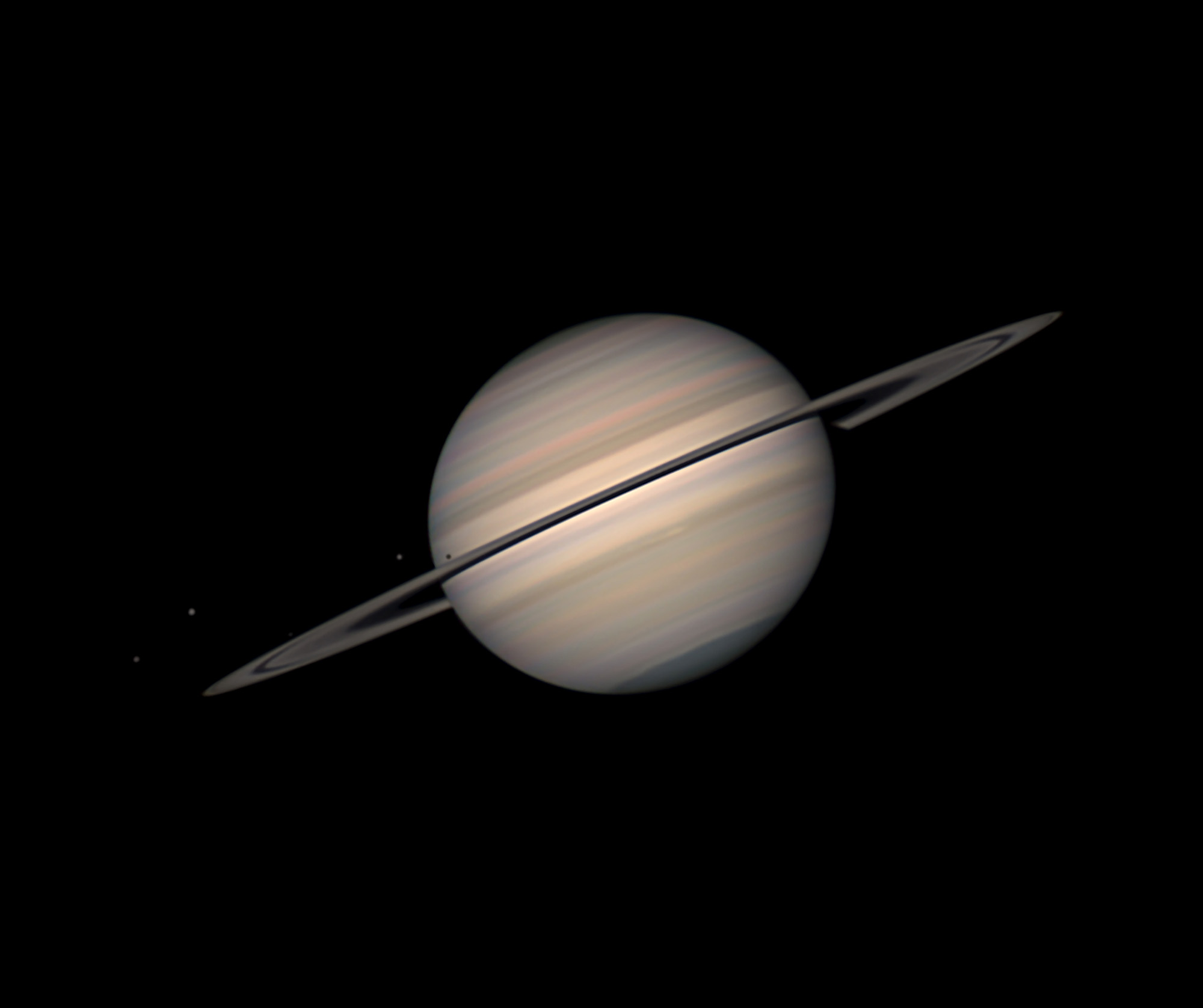 A ringed planet against a dark background