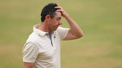 Rory McIlroy looking disappointed