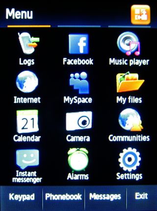 Samsung genio slide menu
