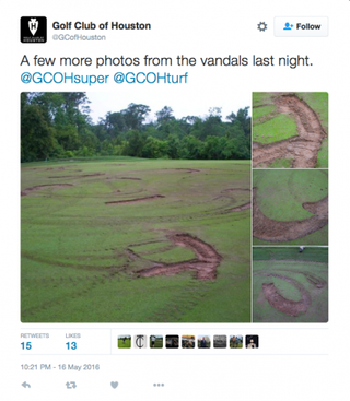 Vandalism at Golf Club of Houston