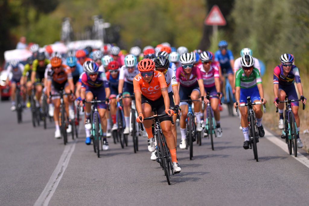TERRACINA ITALY SEPTEMBER 15 Soraya Paladin of Italy and Team CCC Liv Peloton during the 31st Giro dItalia Internazionale Femminile 2020 Stage 5 a 1103km stage from Terracina to Terracina GiroRosaIccrea GiroRosa on September 15 2020 in Terracina Italy Photo by Luc ClaessenGetty Images
