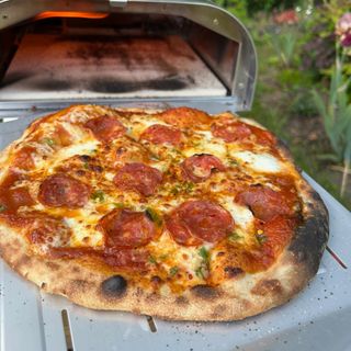 Vonhaus pizza oven during testing at home