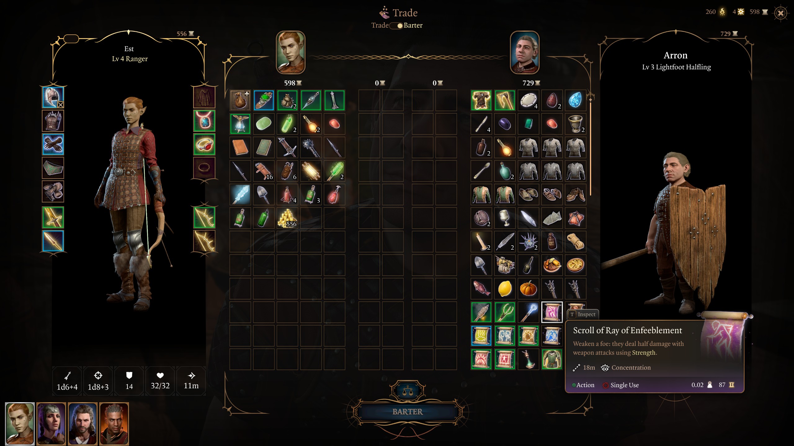 Baldur's Gate 3 Scrolls at a trader