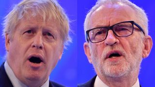 watch general election online:boris johnson and jeremy corbyn