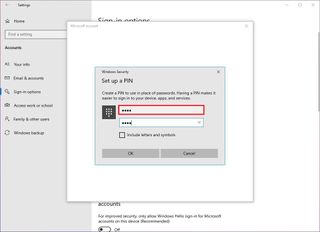Create an account PIN