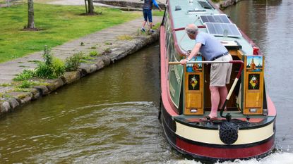 man on narrowboat