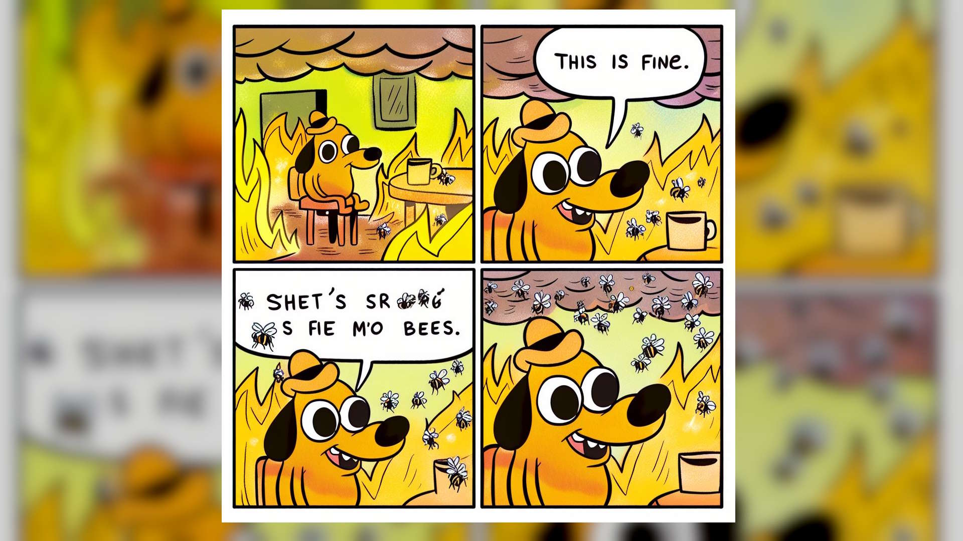  Copilot and ChatGPT iterating 'This is fine' memes perfectly captures the current state of AI: faintly alarming hilarious madness 