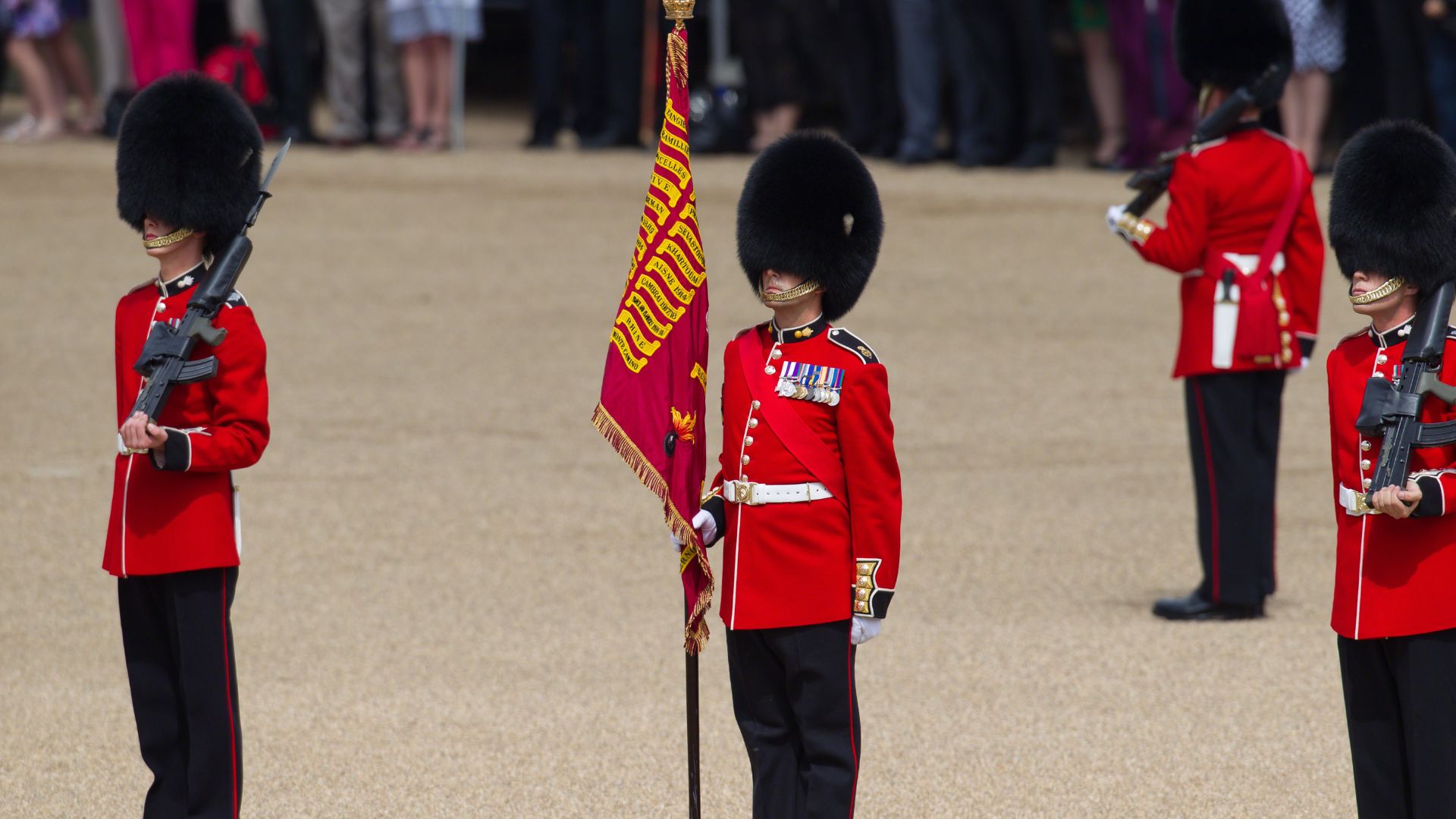 A flag bearer at Trooping the Colour