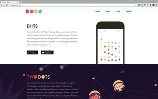 The bouncy motion of the dots in Dots conveys an energetic playfulness and creates momentum