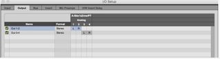 Pro Tools I/O Setup shows the default outputs for a Focusrite Scarlett 2i2 interface