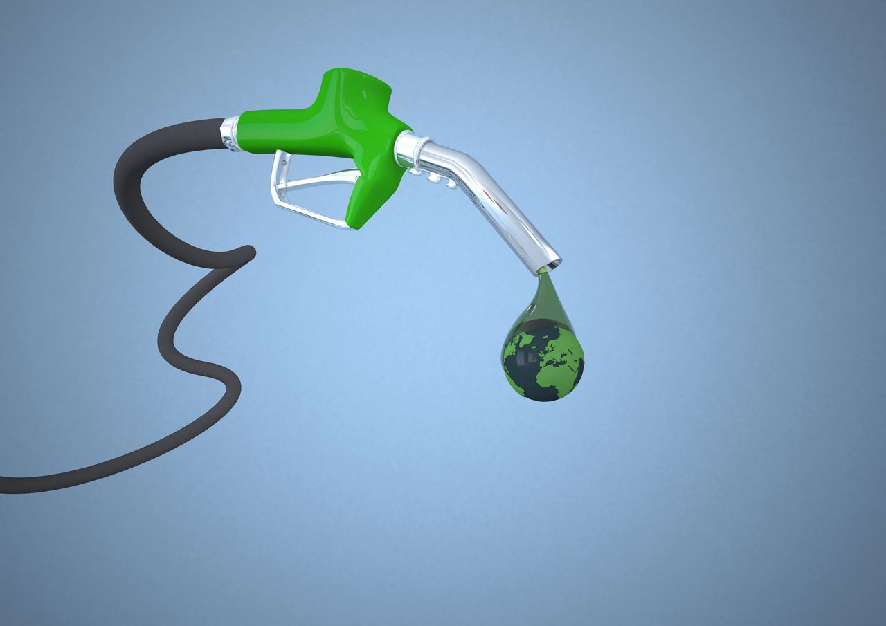 Renewable fuel green energy sources illustration