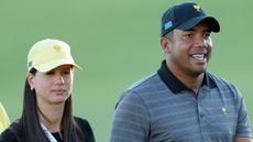 Hildegard and Jhonattan Vegas at the Presidents Cup 