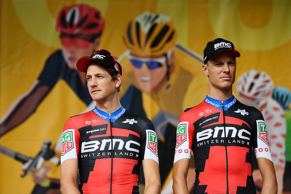 Stefan Kung and Michael Schar at the 2018 Tour de France team presentation