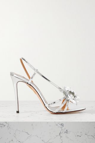 Paris Rose 105 Crystal-Embellished Metallic Leather Sandals