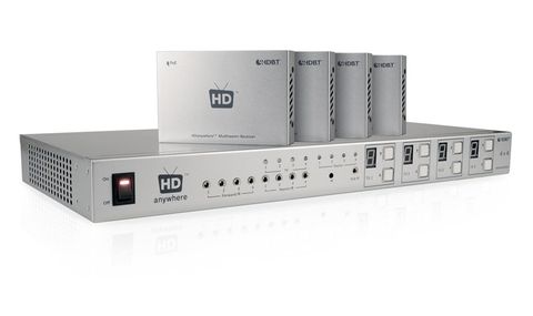 HDAnywhere's Multiroom+ is a kit that allows you to send signals via networking cable to multiple HDMI sources