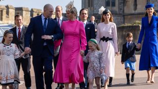 Royal Family walk to attend the Easter Sunday church service