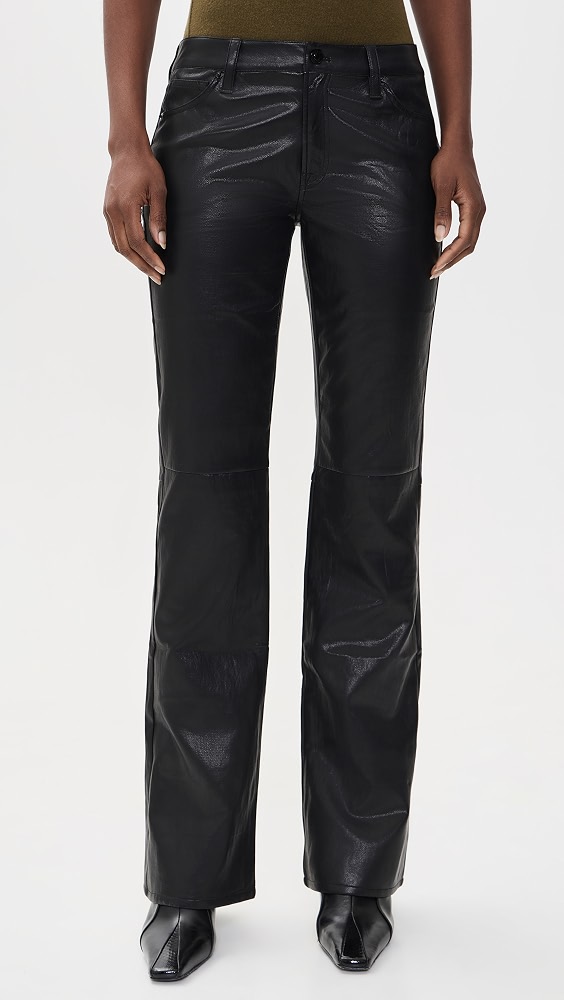 The Better Than Faux Leather Low Rise Boot Cut Pants - Black001