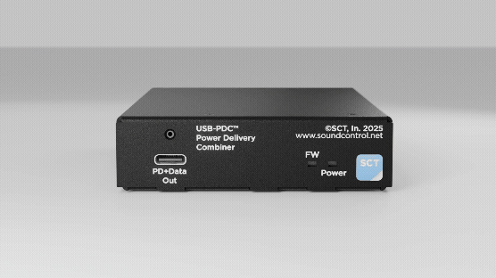 The new USB-PDC Adapter rotating to see front and back. 