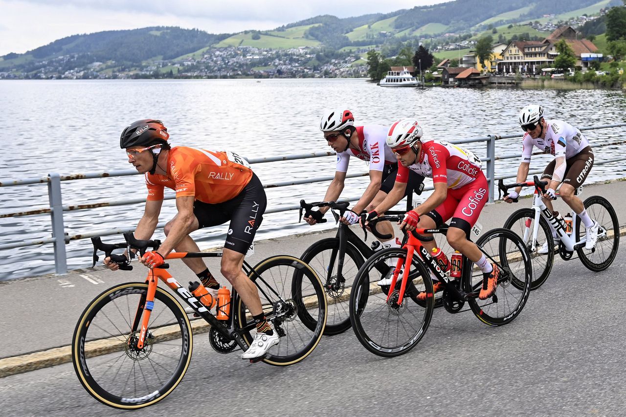 Tour de Suisse 2021 - 85th Edition - 3rd stage Lachen - Pfaffnau 182,1 km - 08/06/2021 - Benjamin King (USA - Rally Cycling) - Remy Rochas (FRA - Cofidis) - Mathias Frank (SUI - AG2R Citroen Team) - Claudio Imhof (Switzerland) - photo Peter De Voecht/PN/BettiniPhoto&Acirc;&copy;2021