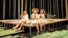 Doon Mackichan, Sophie Rundle and Adelle Leonce on stage in Summerfolk