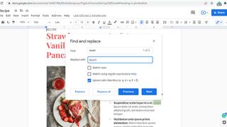 How to use find and replace in Google Docs